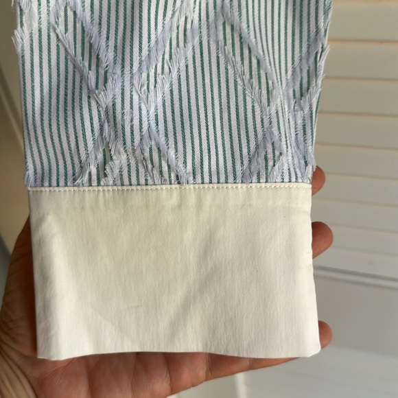 Strut & Bolt Pinstriped Cropped Button Down, Size M, EUC - Picture 5 of 8